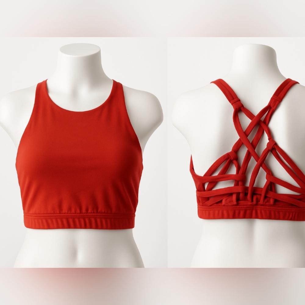 Aerie Strappy Back Sports Bra XL Rust Athleisure Yoga Gym (A5)